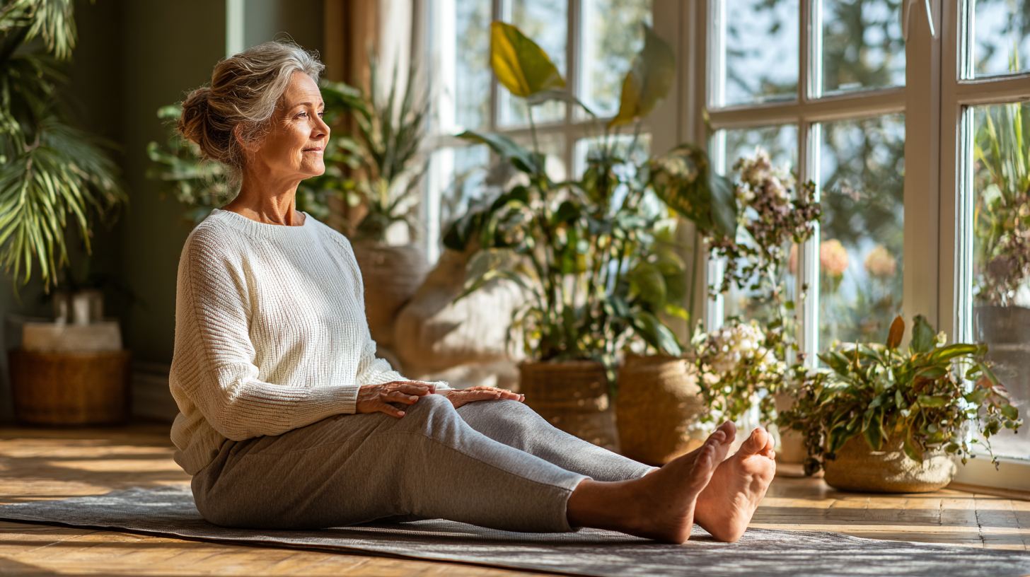 Людина виконує легкі вправи для ніг